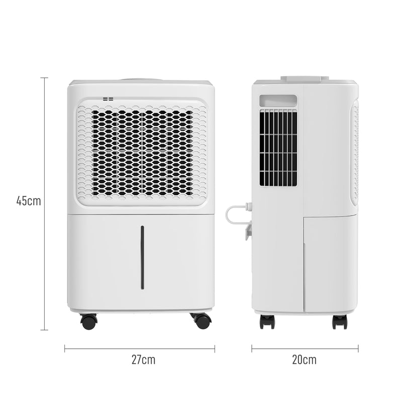 HOMCOM 12L/Day Small Dehumidifier for Home Damp, with Humidity Light