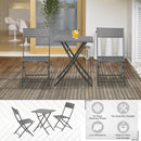 Outsunny 3 PCS PE Rattan Wicker Garden Furniture Patio Bistro Set Folding for 2 Outdoor Table and Chair Set (Grey)