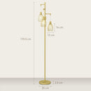 HOMCOM Industrial 3-Light Floor Lamp Dimmable Standing Lamp