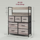 HOMCOM Bedroom Chest of Drawers 7 Drawer Dresser w/ Shelves