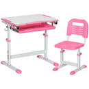 HOMCOM Kids Desk and Chair Set - Pink