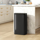 HOMCOM 45L Sensor Bin, Metal Kitchen Bin with Automatic Close, Black