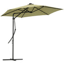 Outsunny 3(m) Cantilever Garden Parasol Umbrella W/ Solar LED and Cover, Grey