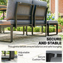 Outsunny Patio Furniture Set Modular 6 Pieces Grey
