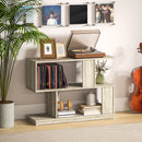 HOMCOM Modern Narrow End Table, S-Shaped Nightstand, Natural Wood Finish