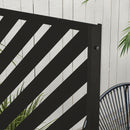 Outsunny Metal Privacy Screen W/ Expansion Screws Outdoor Divider, Triangle