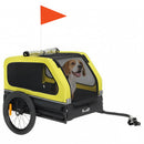 PawHut Dog Bike Trailer w/ Flip-Down Ramp Tailgate, Reflectors, Yellow