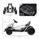HOMCOM 24V Electric Go Kart for Kids with Music, Horn Honking, Slow Start