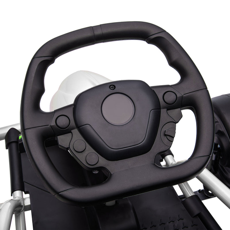HOMCOM 24V Electric Go Kart for Kids with Music, Horn Honking, Slow Start