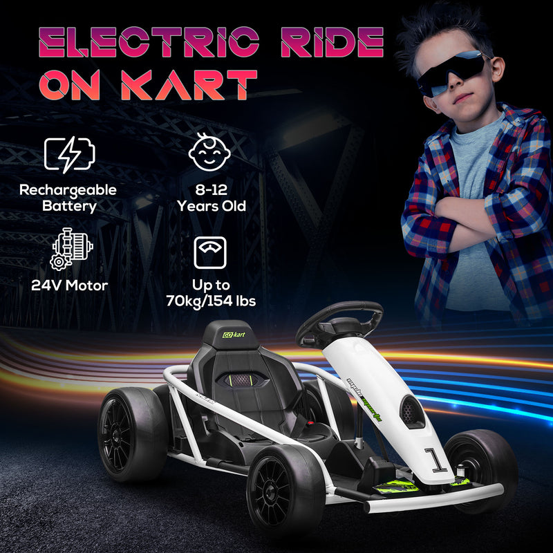 Kart électrique Pour Enfants Drift Gokart SX1968, 24 Volt, 1 Siège(s), Batterie: 2x12v7ah, Blanc - 5