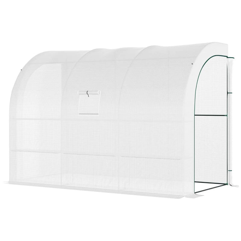 Outsunny Lean To Greenhouse 300 x 150 x 213 cm - White