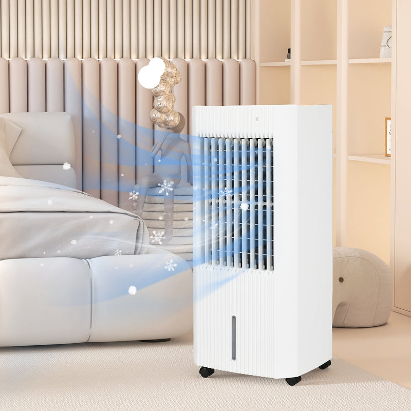 Portable Air Cooler with Humidifier, Remote, Timer, Oscillation, Ice Packs
