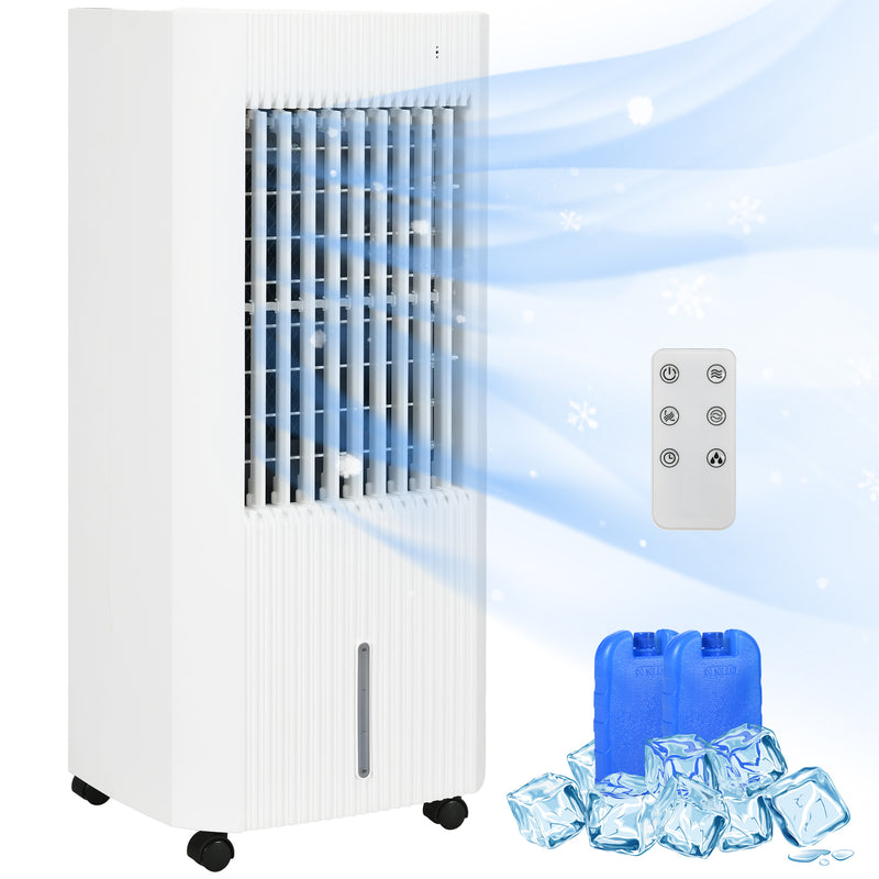 Portable Air Cooler with Humidifier, Remote, Timer, Oscillation, Ice Packs