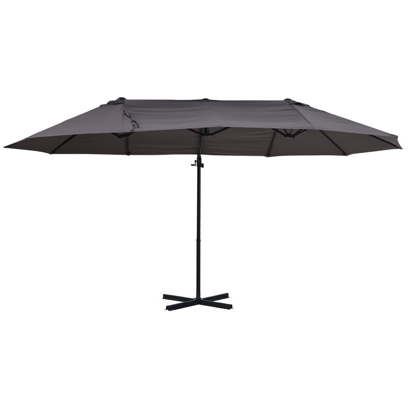 Outsunny Double Parasol 4.6m - Grey