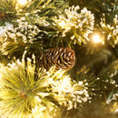 HOMCOM 60 cm Prelit Mini Tabletop Christmas Tree, Snow Flocked Xmas Tree