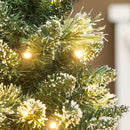 HOMCOM 60 cm Prelit Mini Tabletop Christmas Tree, Snow Flocked Xmas Tree