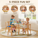 AIYAPLAY 5 Piece Kids Table and Chairs Set Wood for 3-8 Years for Art Crafts