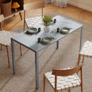 HOMCOM Modern Rectangular 4 Seater Dining Table with Tempered Glass Top