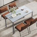 HOMCOM Modern Rectangular 4 Seater Dining Table with Tempered Glass Top