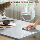 HOMCOM Modern Rectangular 4 Seater Dining Table with Tempered Glass Top