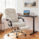 HOMCOM Massage Office Chair With Heat, 135° Reclining Desk Chair, Cream