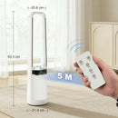 HOMCOM Bladeless Tower Fan With Oscillating, LED Lights, 3 Speeds, White