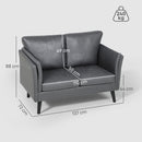 HOMCOM Small Sofa, Loveseat Sofa for Bedroom, Home Office