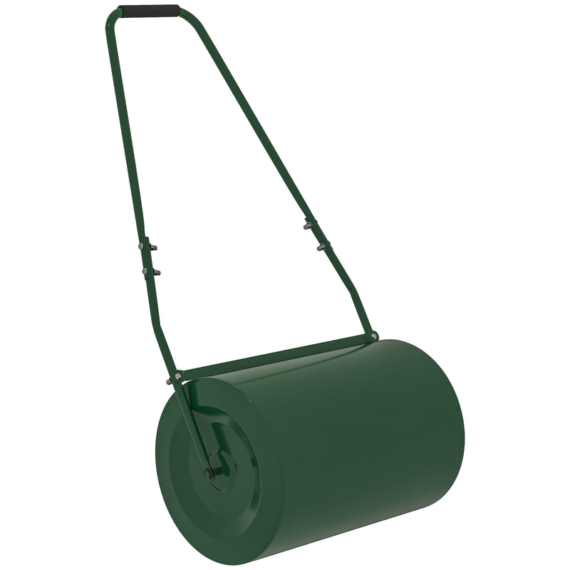 Outsunny 63 L Lawn Roller Large Heavy Duty Metal Sand Or Water Filled