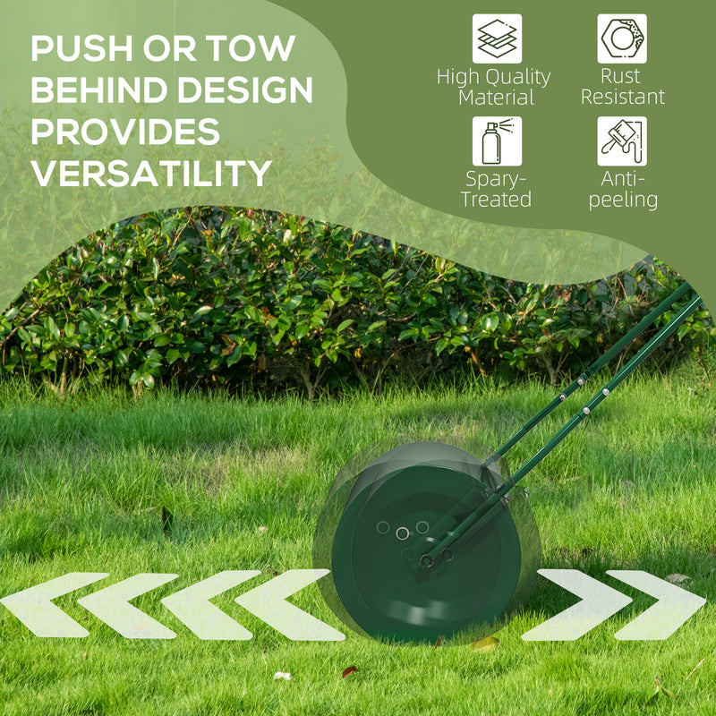 Outsunny 63 L Lawn Roller Large Heavy Duty Metal Sand Or Water Filled