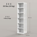HOMCOM Set Of 2 CD Storage Units With Adjustable Shelves, High Gloss White, Grey And Black