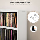 HOMCOM Set Of 2 CD Storage Units With Adjustable Shelves, High Gloss White, Grey And Black