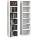HOMCOM Set Of 2 CD Storage Units With Adjustable Shelves, High Gloss White, Grey And Black