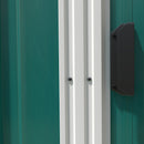 Outsunny 7 x 5FT Garden Shed w/ Foundation Lean to Metal Tool Shed Green