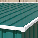 Outsunny 7 x 5FT Garden Shed w/ Foundation Lean to Metal Tool Shed Green