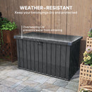 Outsunny 400L Waterproof Metal Outdoor Storage Box with Lock and Keys