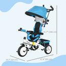 HOMCOM 6 In 1 Kids Trike, Stroller With Parent Handle