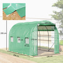Outsunny Polytunnel Greenhouse With PE Cover, Galvanised Steel Frame, Green