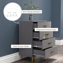 HOMCOM Bedroom Chest Of Drawers, 4-Drawer Dresser With Aluminium Legs