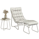 Outsunny 3 Piece Bistro Set, Outdoor Table And Chair Set With Footstool