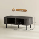 HOMCOM Coffee Table with Storage and Sliding Doors for Living Room