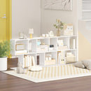 HOMCOM Side Table, Narrow End Table with Storage Shelves, White