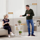HOMCOM Side Table, Narrow End Table with Storage Shelves, White