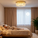 HOMCOM Crystal Ceiling Light with 225 Crystal Pendants, Gold Tone
