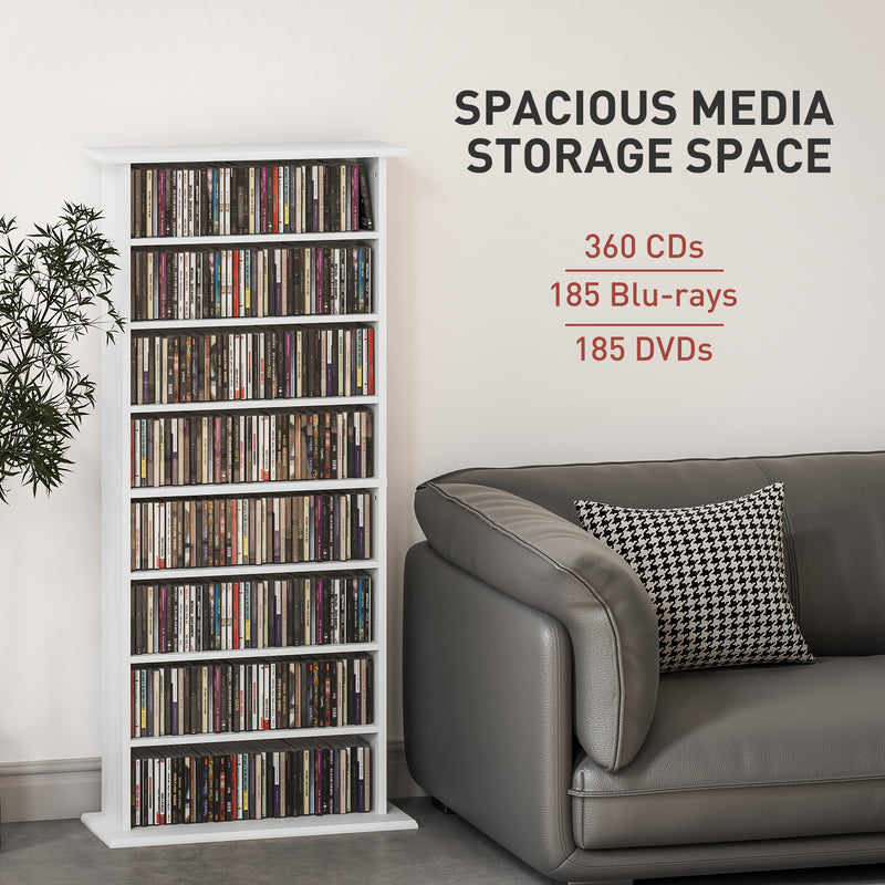 HOMCOM CD Storage Unit DVD Tower Blu-ray Storage Shelf For Living Room
