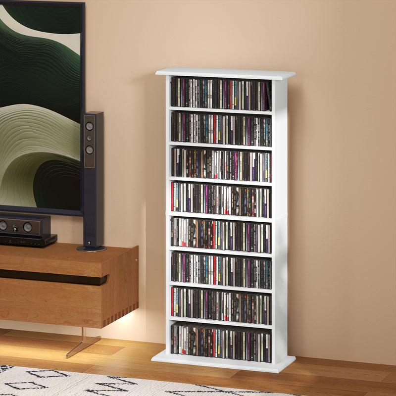 HOMCOM CD Storage Unit DVD Tower Blu-ray Storage Shelf For Living Room