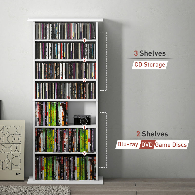 HOMCOM CD Storage Unit DVD Tower Blu-ray Storage Shelf For Living Room