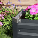 Outsunny Galvanised Raised Bed for Garden, Outdoor Elevated Planter Box, Grey
