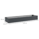 Outsunny Galvanised Raised Bed for Garden, Outdoor Elevated Planter Box, Grey