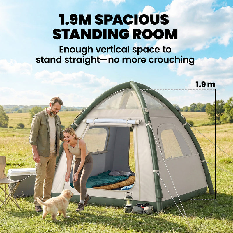 3 man inflatable tent Outsunny 3 Man Inflatable Camping Tent w/ 3000mm Waterproof Rainfly, B