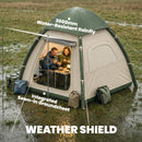 Outsunny 3 Man Inflatable Camping Tent w/ 3000mm Waterproof Rainfly, Beige